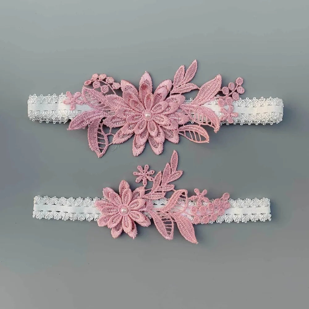 Fashion Polyester Wedding Garter Lace Embroidery Floral Bridal Thigh Ring Leg Ring Wedding