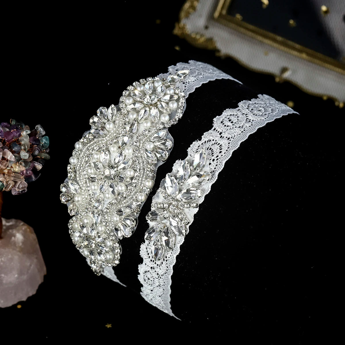 Sexy Lingerie Wedding Garter Belt Bride Party Cosplay Accessories Jewelry Bowknot Lace Elastic Leg Ring Bridal Leg Garter