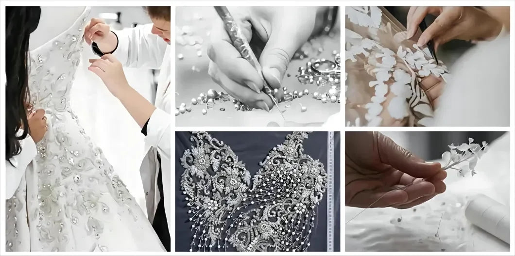 Customized Muslim Exquisite A-line Wedding Dresses V-Neck Draped Pleat Puff Sleeve Bride Dress Brush Train robe de mariée