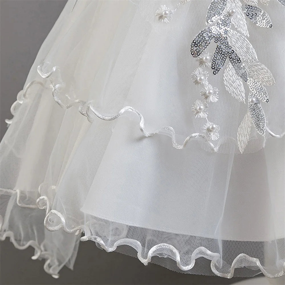 Pink Tulle Princess Flower Girl Dress