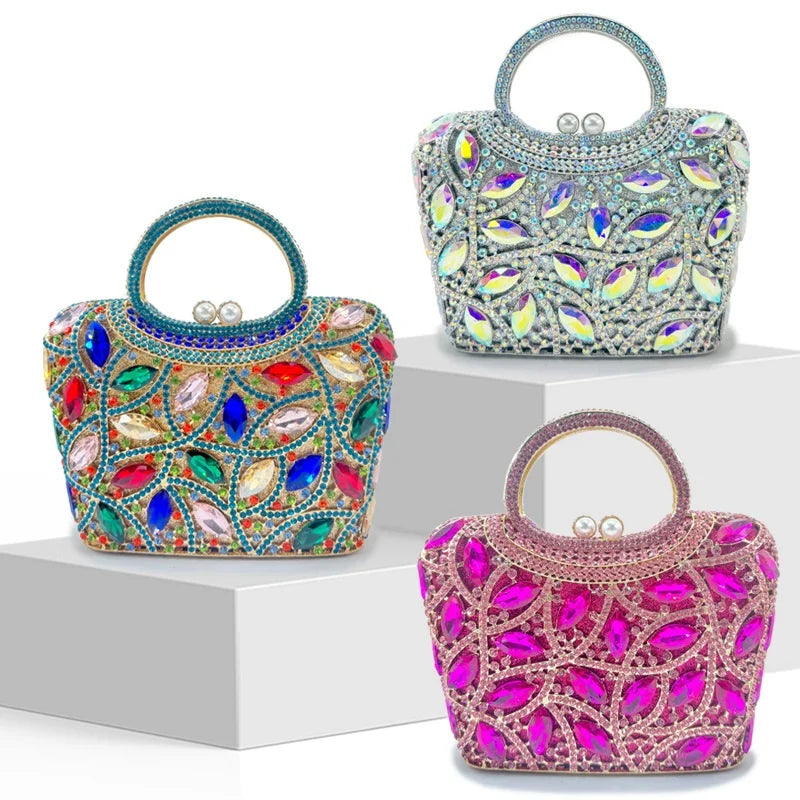 Luxury Bridal Wedding Dress Purses Women Crystal Handbags Rhinestone Party Prom Evening Clutches Minaudiere Clutch Bag