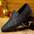 Men Formal Party Shoes New Luxury Loafers Men Gold Silver Sequin Wedding Shoe Fashion Designer Slip on Flats High Quality