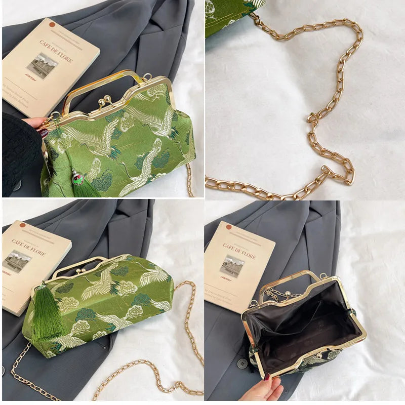 Vintage Tassel Shoulder Clutch