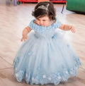 Off-Shoulder Pearl Lace Baby Dress