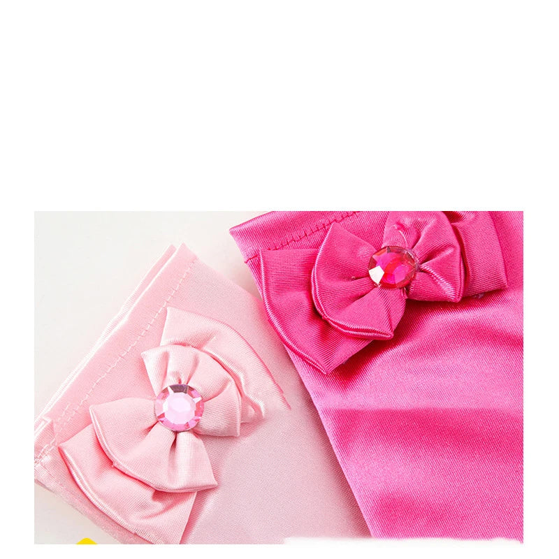 29cm Children Long Gloves Princess Dance Performance Stage Party Wedding Glove Satin Bow Full Finger Mittens Birthday Gifts G332