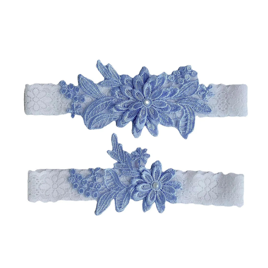 Lace Flower Thigh Ring Pearls Wedding Garter Belt Bridal Cosplay Fashion Stocking Ring