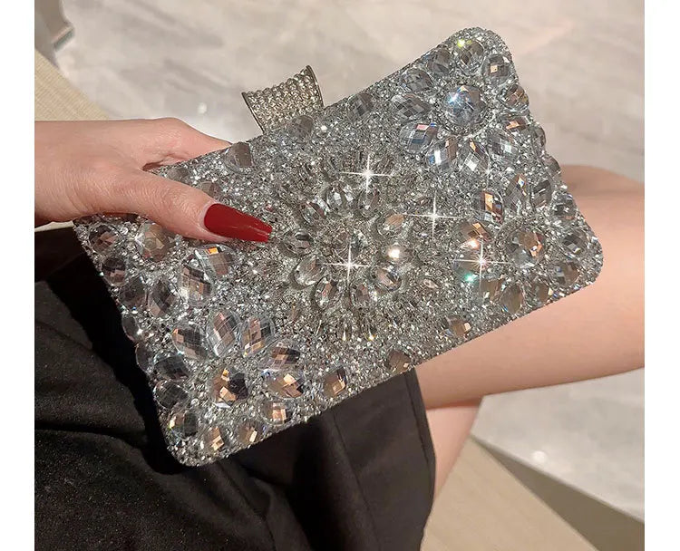 Choice Rhinestone Beaded Clutch Evening Bag Women Wedding Party Purse Evening Banquet Bag European Exquisite Bridal Purse para