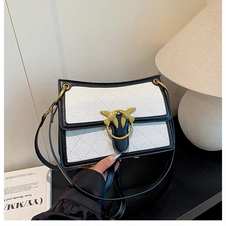 Unique Elegant Diaper Bag Leather Ladies Messenger Purse High End Minimalist Trendy Crossbody Handbag