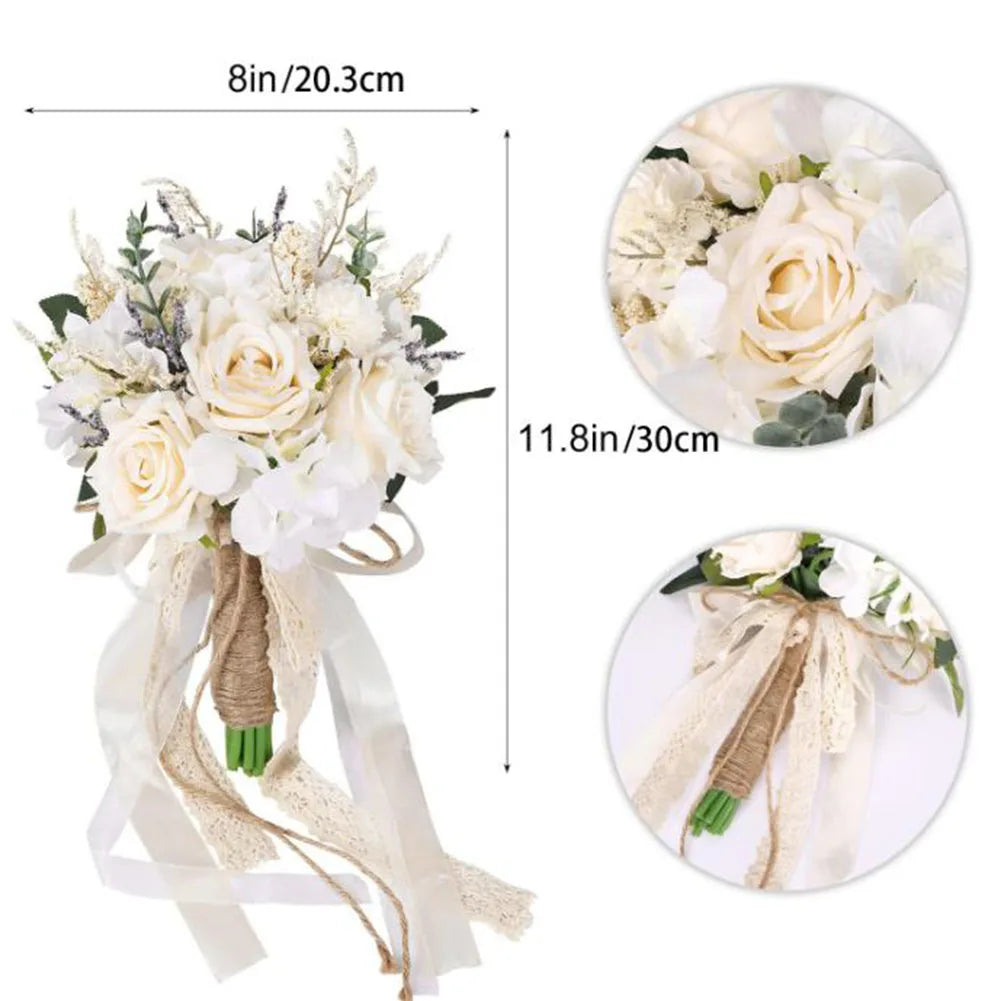Wedding Decor 20.3*30cm Simulated Rose Bouquet Diy Wedding Floral Decorations Fake Bouquet Perfect For Weddings