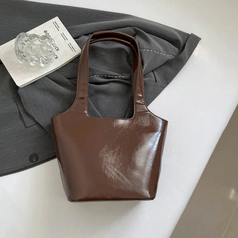 Red Wedding Purse Fashion Handbag Clutch Women Korean Style Solid PU Leather Shoulder Bag Designer Bucket Tote Lady Commute Bag