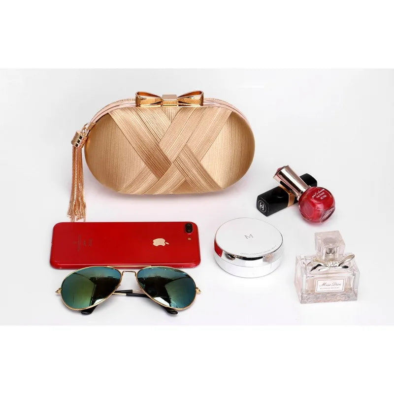 Clutch Bag for Women Elegant Tassel Lightweight Sparkling Compact for Party Wedding Evening