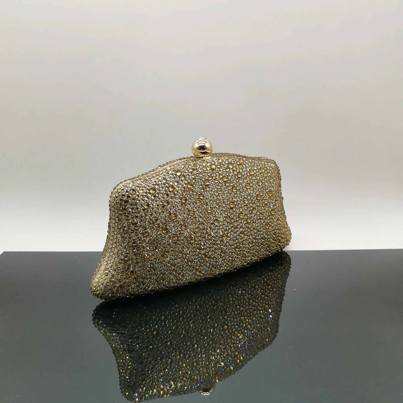 XIYUAN Women Blue/Gold/Red Crystal Bridal Clutch Silver Evening Purses Wedding Party Day Clutches Minaudiere Rhinestone Handbags