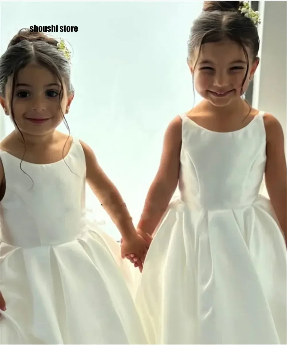 Mermaid Bow-Strap Flower Girl Dress