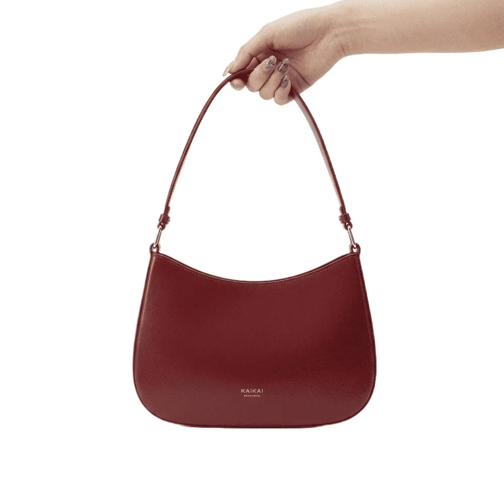 Women Red Baguette Bag Underarm Shoulder Purse Chic Bridal Handbag Designer Style