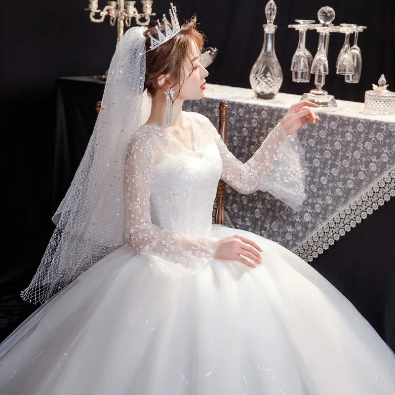 GIYSILE Boho Wedding Dress New Fantasy Lace Bridal Main Marriage Dresses French  Floor Length Wedding Dress Vestidos De Novia