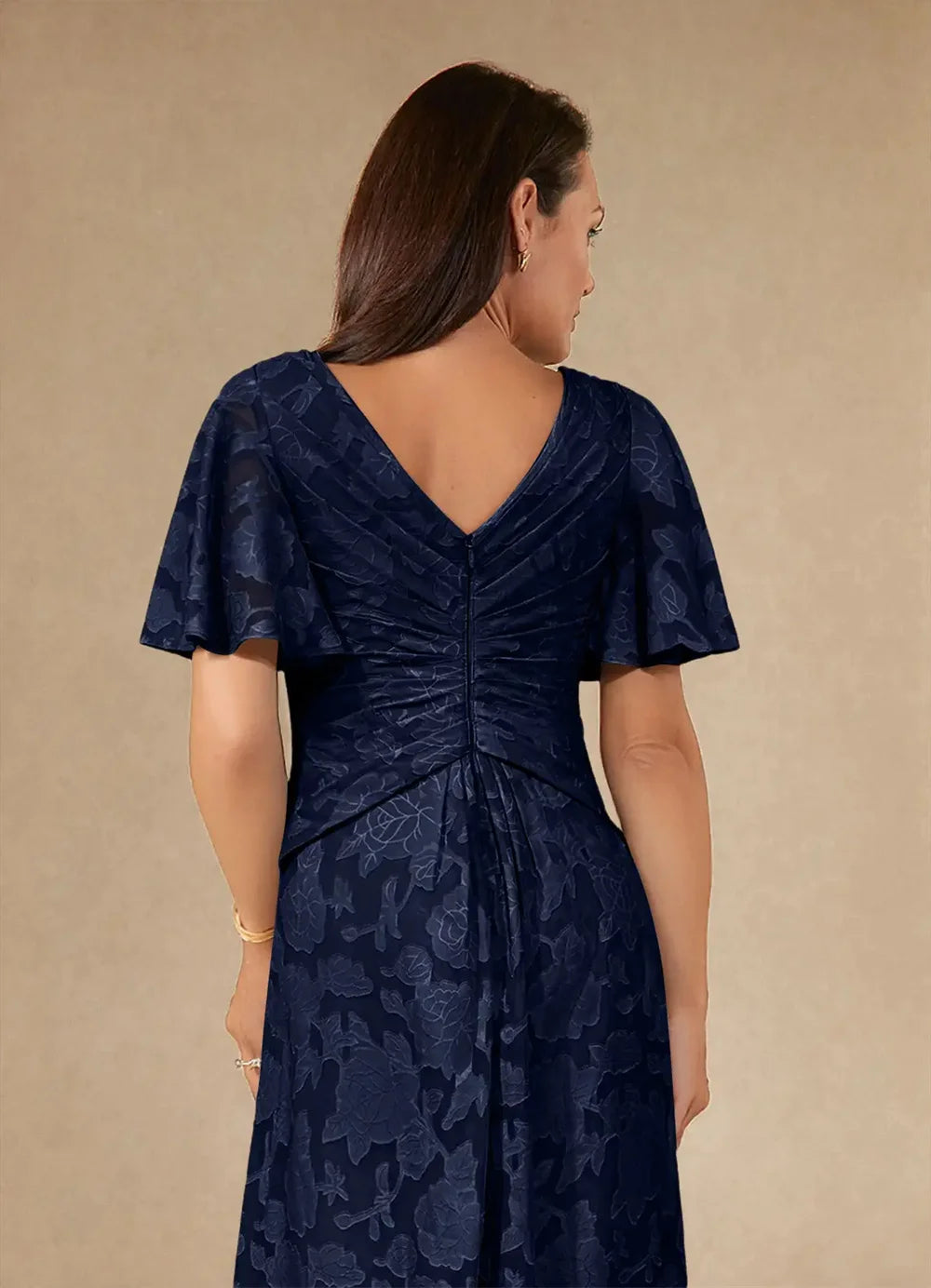 Mother of the Bride Dress 2026 Elegant Lace Mother Dresses V Neck Short Sleeve Wedding Guest Dress Pleated Chiffon Evening Gown