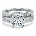 Moissanite Wedding Ring Set - 4.05cttw Radiant Cut