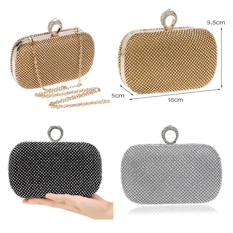 Diamond-Studded Chain Evening Bag