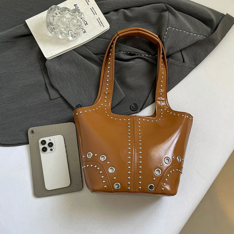 Red Wedding Purse Fashion Handbag Clutch Women Korean Style Solid PU Leather Shoulder Bag Designer Bucket Tote Lady Commute Bag