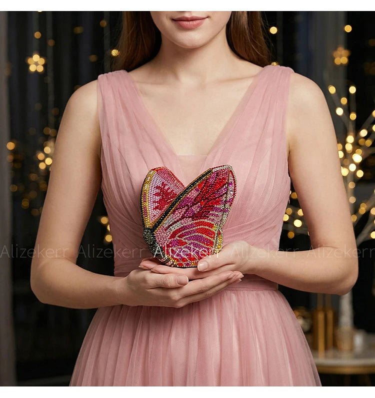 Butterfly Crystal Evening Clutch