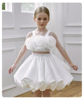 Two-Piece White Flower Girl Dress
