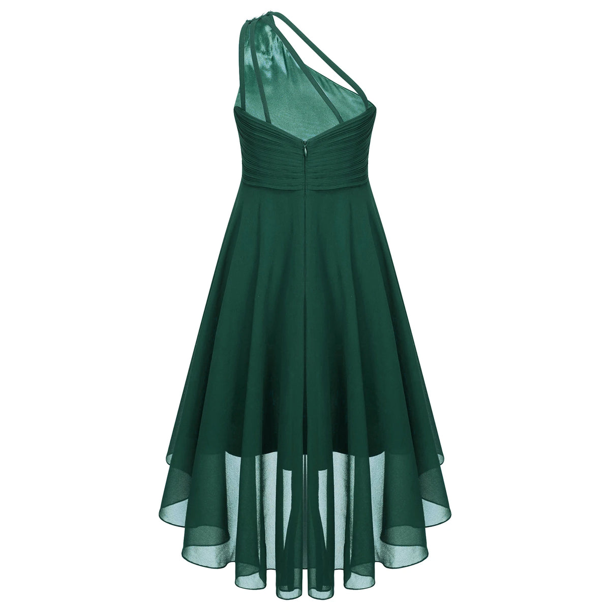 Kids Wedding Flower Girls Dress Shiny Beaded One Shoulder Chiffon Princess Dress Elegant Evening Pageant Birthday Party Gown
