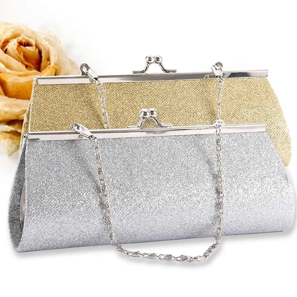 Women's with The Chain Bridal Glitter Purse Party Evening Bag Handbag Shoulder Bag Clutch Purse