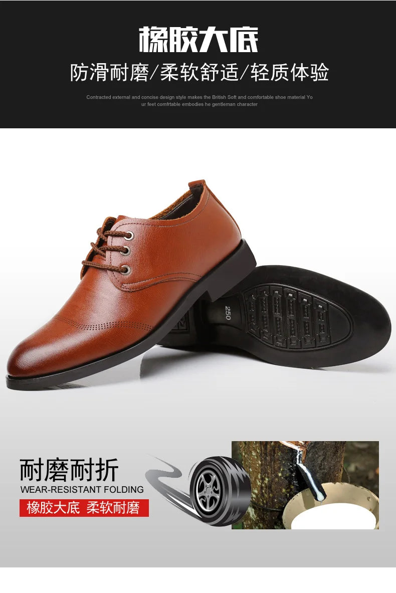 Mens Formal Business Oxford Shoes Classic Leather Dress Shoes for Wedding and Office