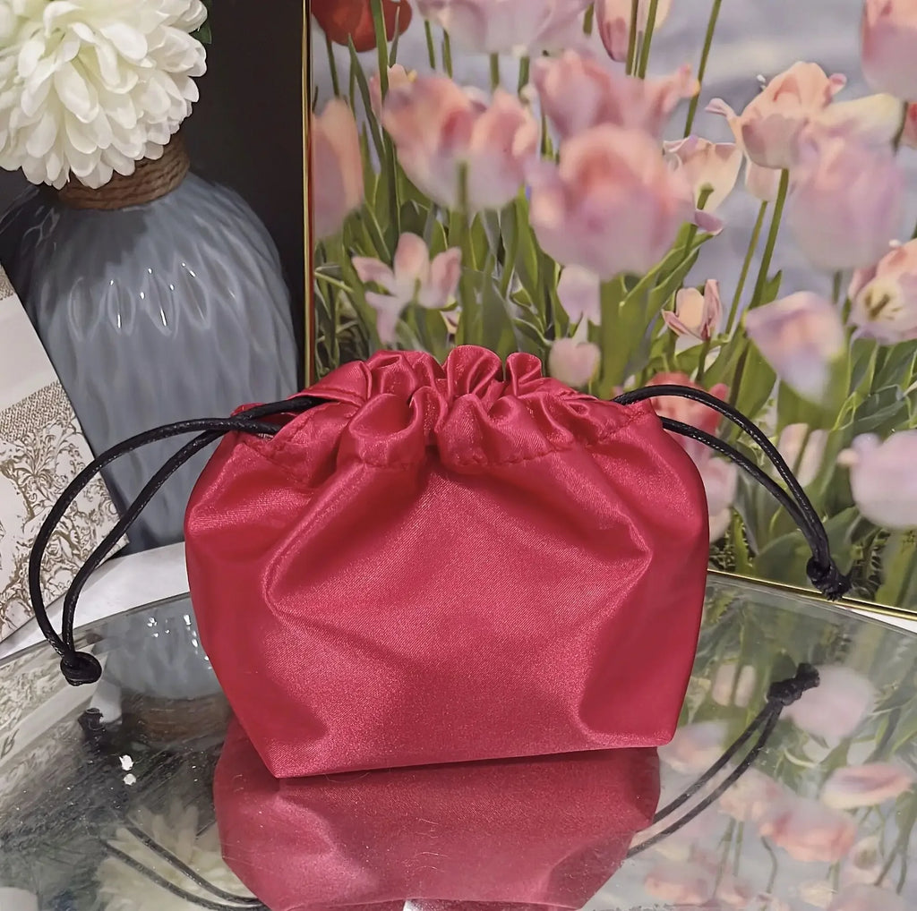 3D Floral Soft PU Leather Women Small Bucket Handbag Wedding Purse Dress Party Evening Bridal Clutch Bag