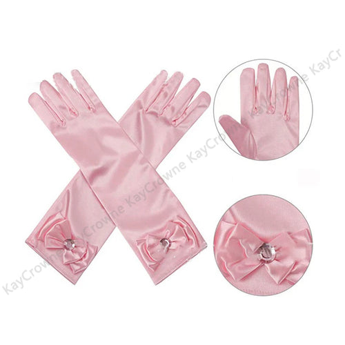 Children's Satin Bow Gloves for Flower Girls