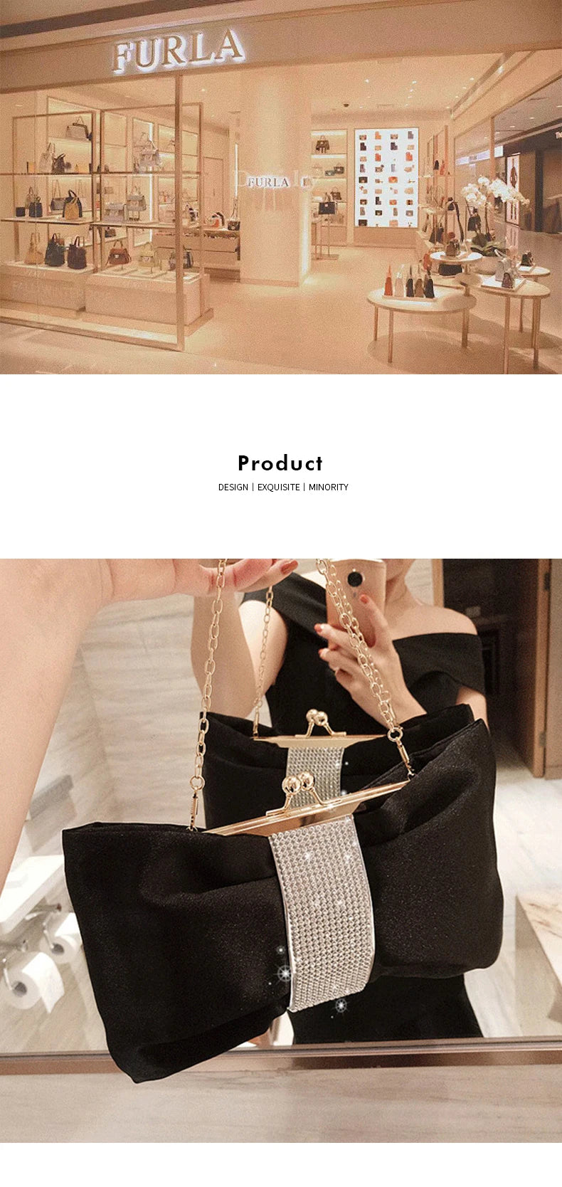 Crystal Butterfly Dinner Clutch