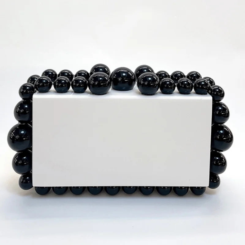 Leopard Beads Acrylic Box Evening Clutch Bag 2023 Women Designer Luxury Sequin Purses And Handbags Wedding Party Purse Clutches