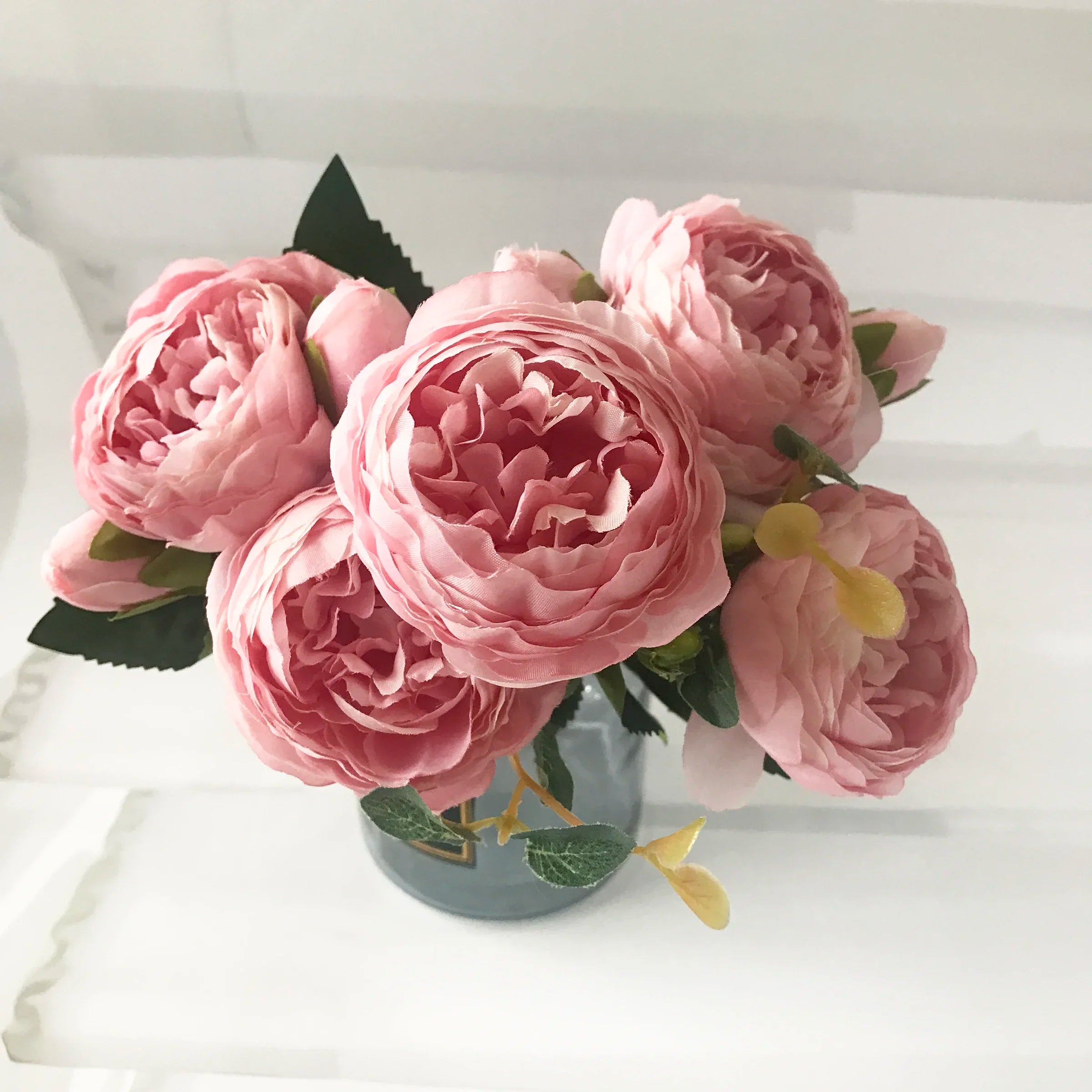 Silk Peony and Gypsophila Bouquet
