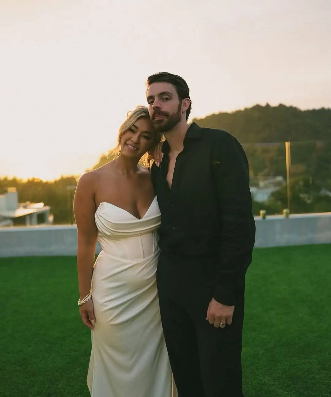 Satin Mermaid Wedding Dress with Detachable Train