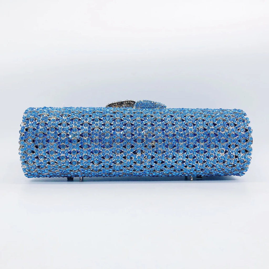 Female Grey Crystal Clutches Lady Rhinestone Evening Bag Party Prom Stones Handbags Luxury Women Wedding Bridal Clutch Purse Bag