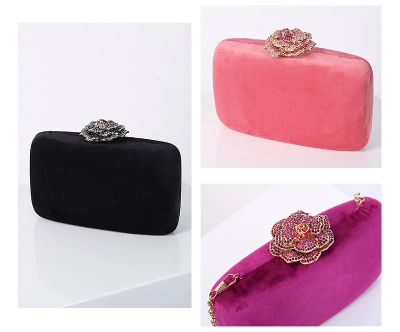 Fuzzy Tote Bag Bridal Party Clutch For Women Luxury Yellow Handbags Wedding Flannel Small Designer Bags Diamond Flower Purses