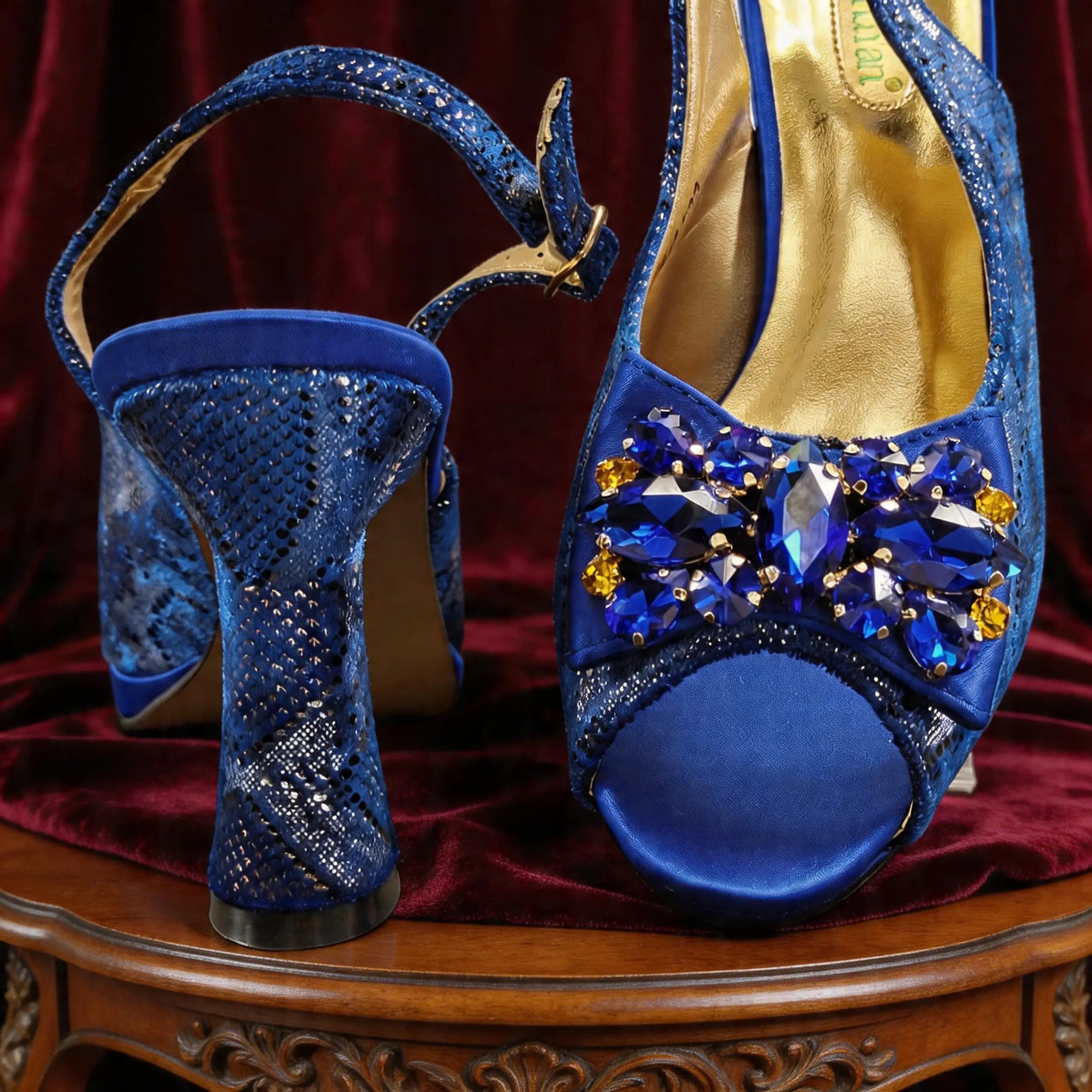 New Designer Bigger Size Shoes and Bags Set for Women 2026 Italian Wedding Shoe for Bride Ladies High Heel Shoes with Rhinestone