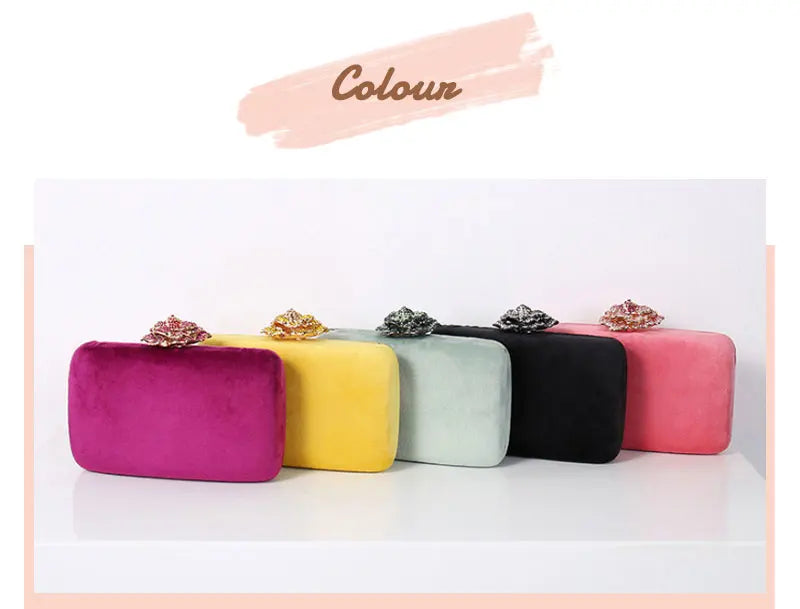 Fuzzy Tote Bag Bridal Party Clutch For Women Luxury Yellow Handbags Wedding Flannel Small Designer Bags Diamond Flower Purses