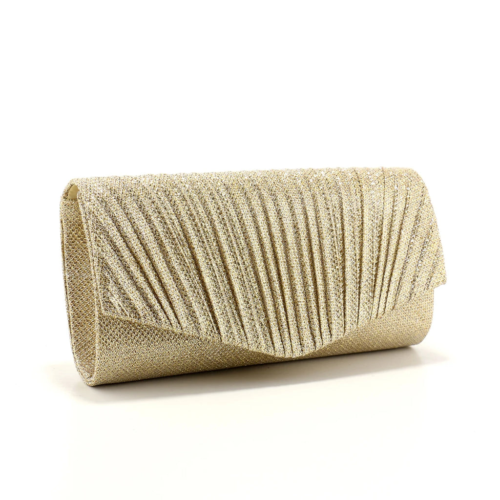 Ruched Sequined Envelope Clutch