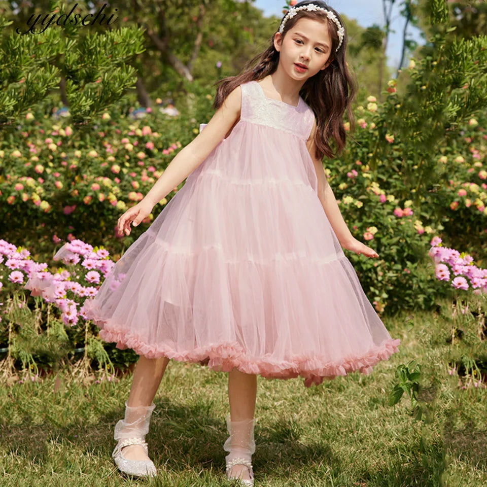 Customized Dress Flower Girl Dress For Wedding  Appliques Fairy Dress Ball Gown Girl Princess Tulle Baby Simple Dress 2025