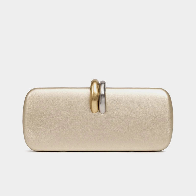 Box Rigid Metal Detail Clutch