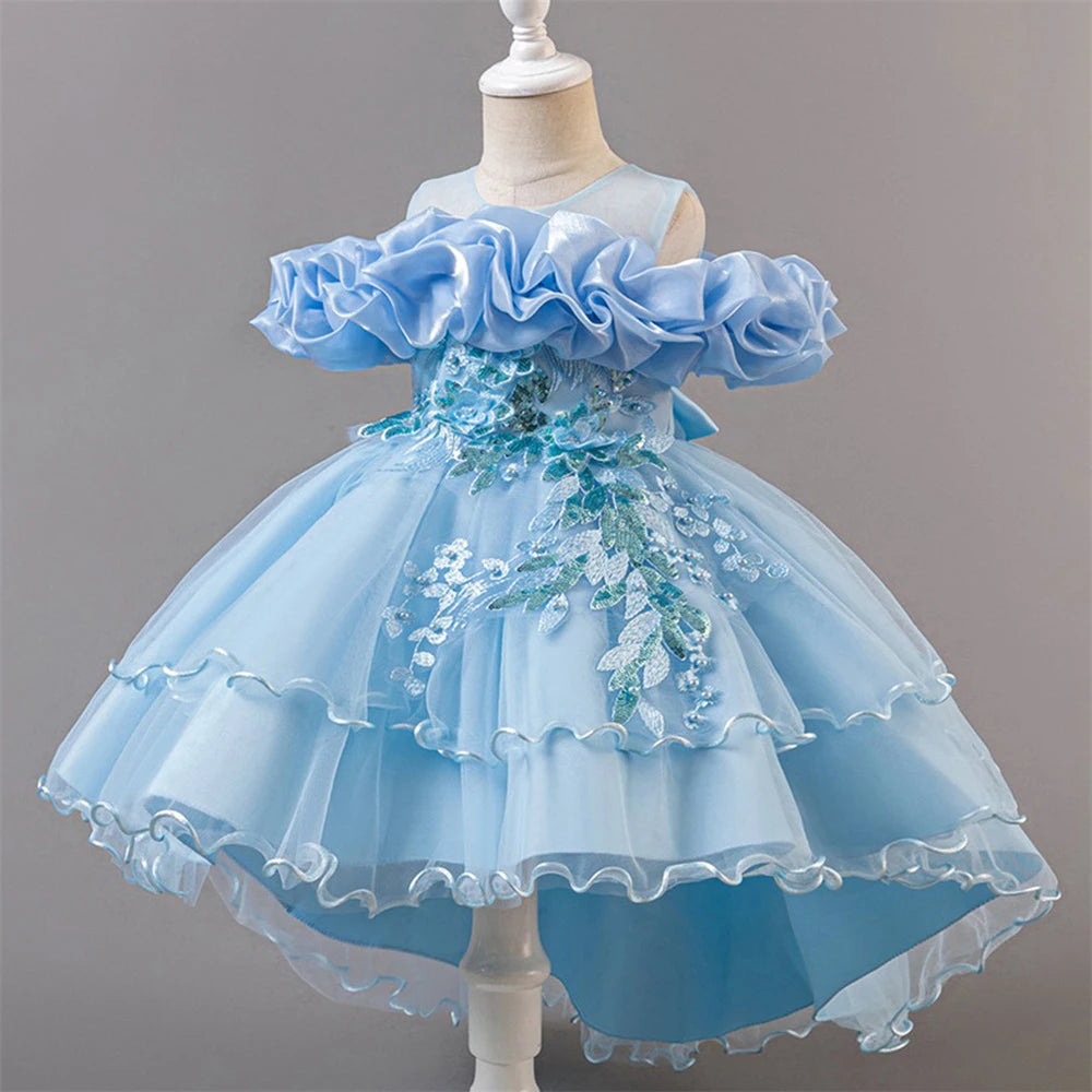 Tulle Bow Flower Bridesmaid Dress