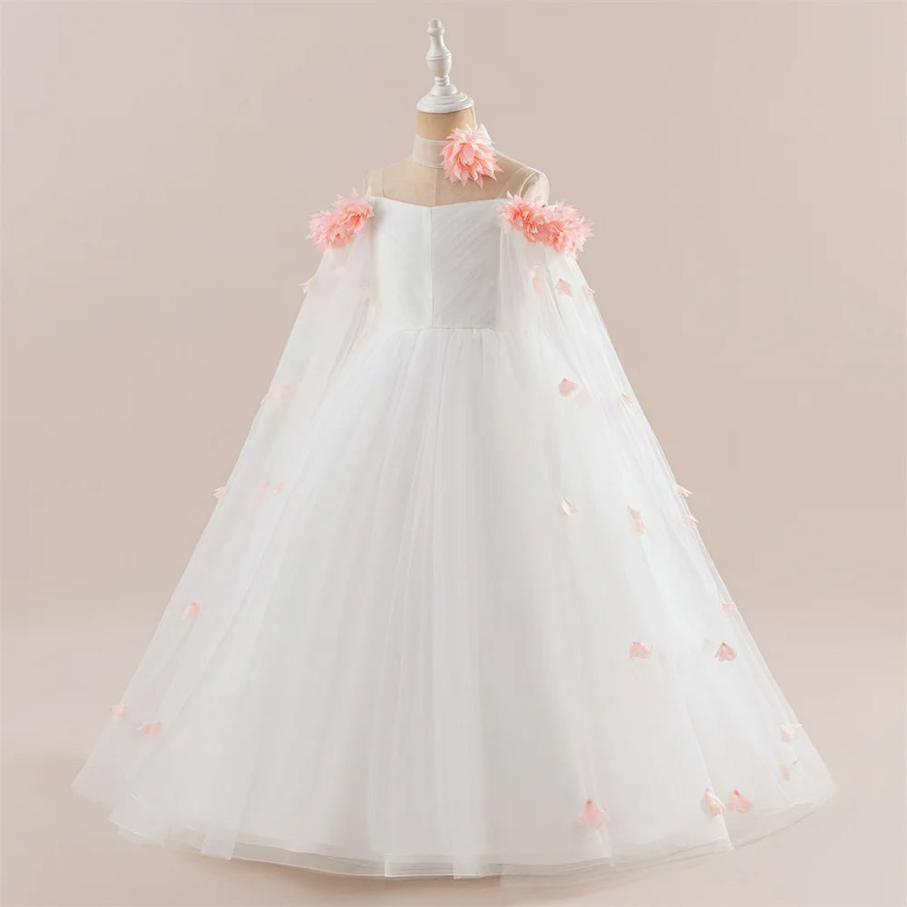 Off-Shoulder Tulle Junior Bridesmaid Dress