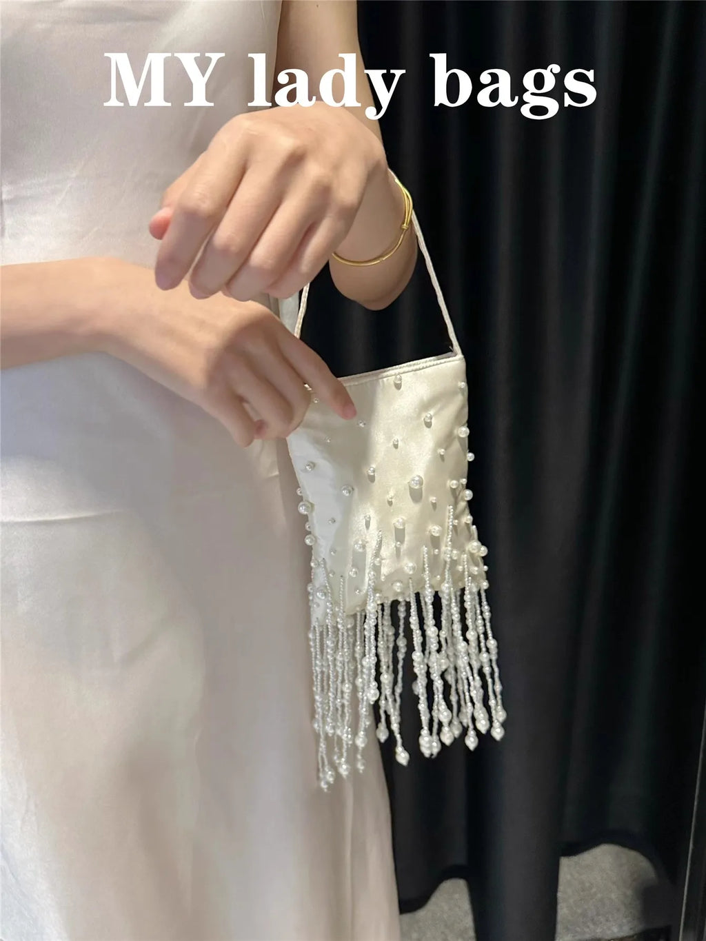 Pearl Beading Tassel Clutch Purse Wedding Party Exquisite Banquet Bag Beads Beaded Women Handbag Luxury Fashion Evening Bag