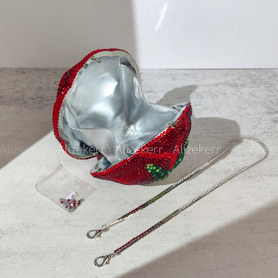 Rose-Shaped Flower Evening Clutch
