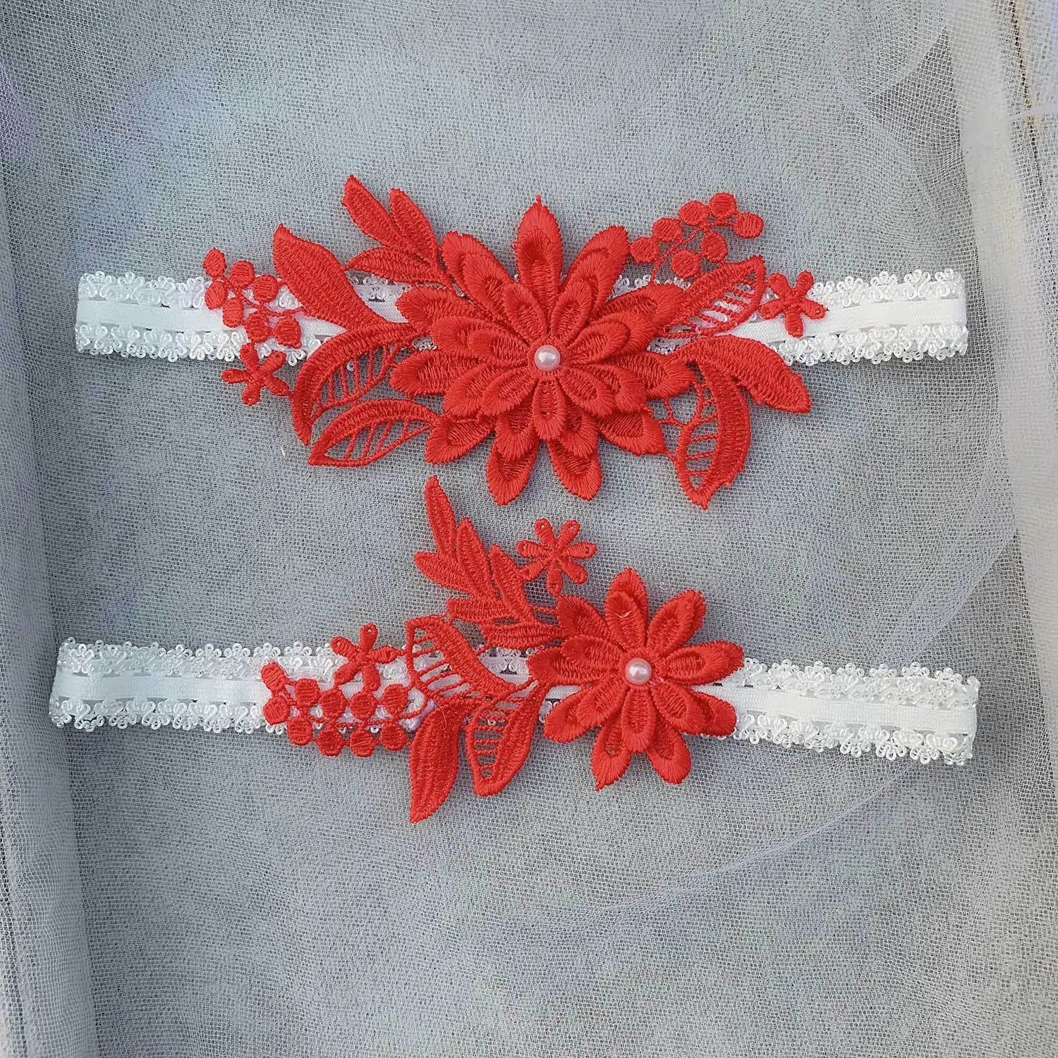Sexy Fashion Lingerie Wedding Garter Belt Bride Cosplay Party Accessories Bowknot Flower Lace Elastic Leg Ring Bridal Leg Garter