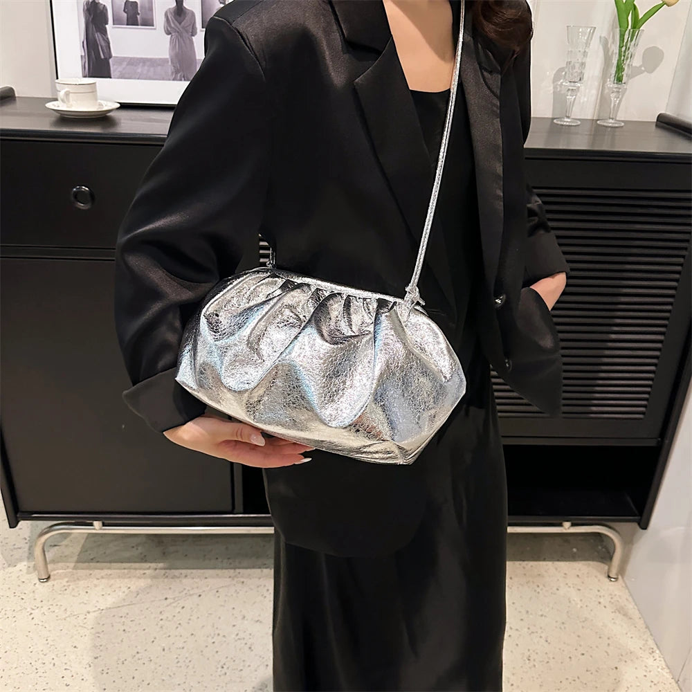 Golden Crossbody Evening Clutch