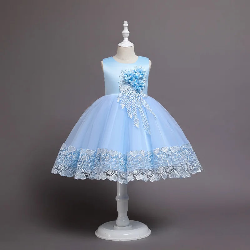 Lace Appliqué Summer Flower Girl Dress