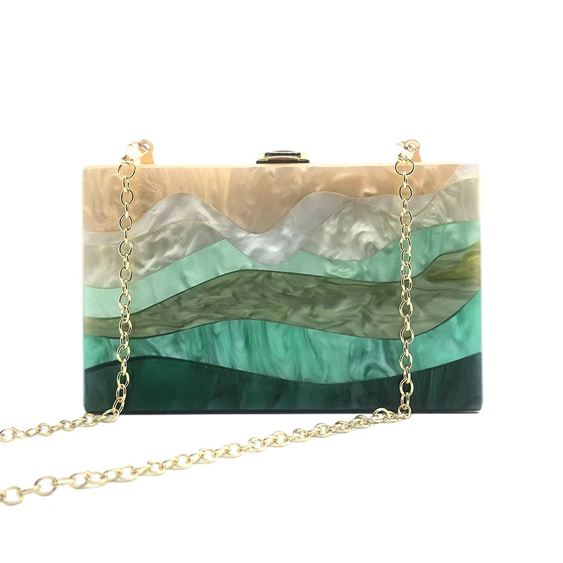 Acrylic Evening Bag Brand Luxury Designer Women New Handbags Boho Bridal Clutch Party Fashion Wallet Elegant Shoulder Crossbody
