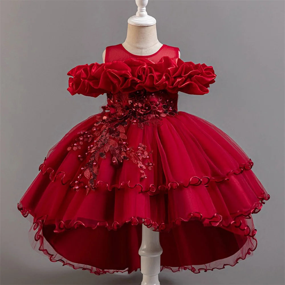 Pink Tulle Princess Flower Girl Dress